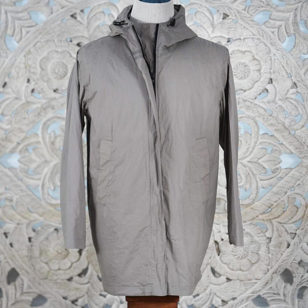 MHL by Margaret Howell Men’s M Gently Waxed Cotton Hooded Jacket Taupe Portugal